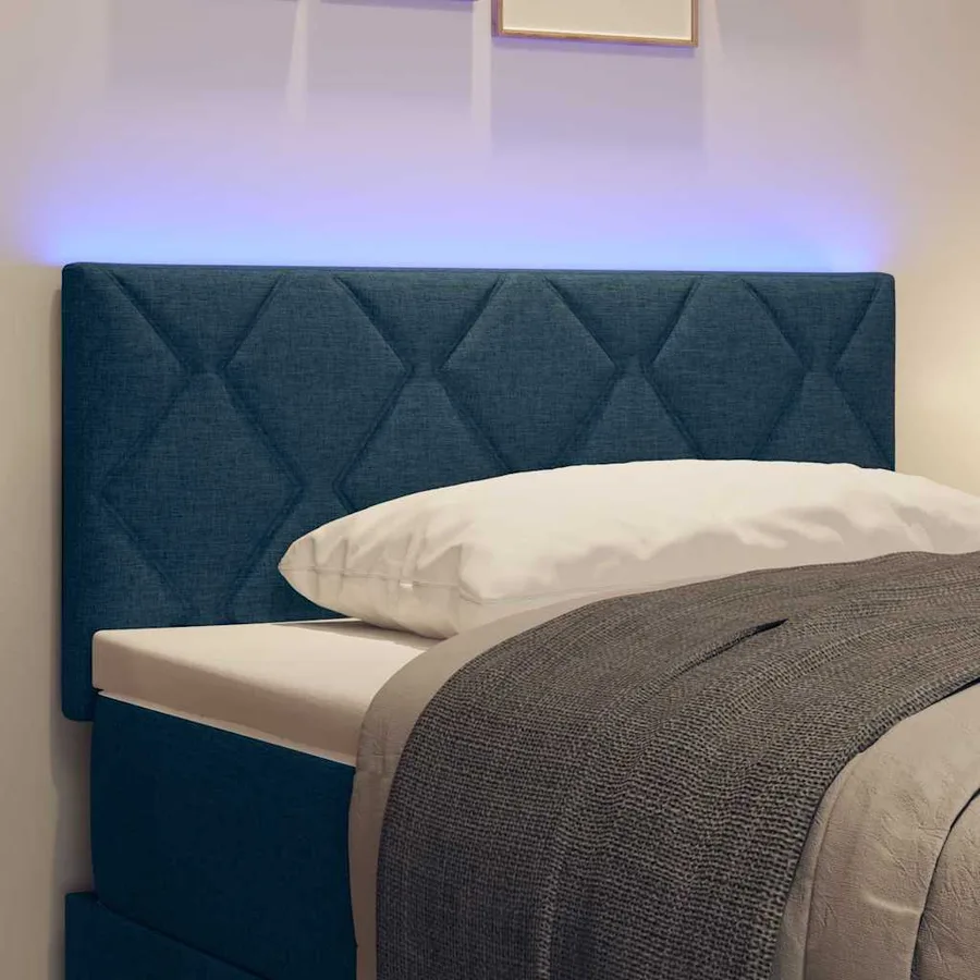 Tête de lit LED Bleu 100 cm tissu - 4