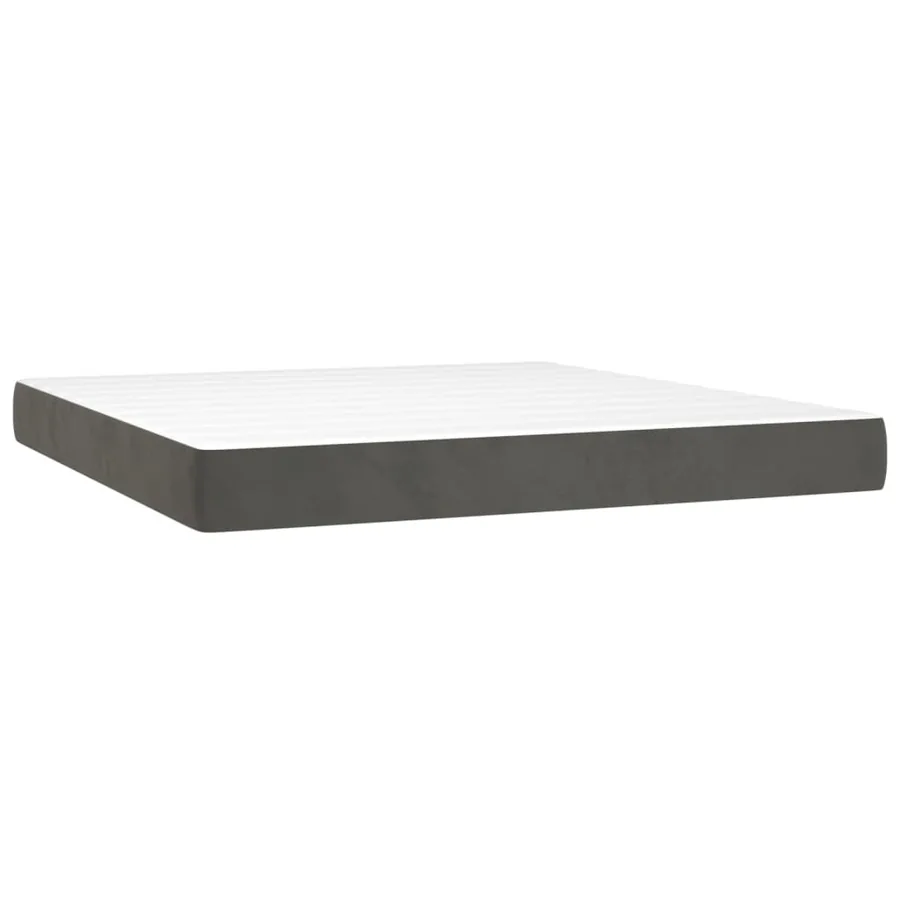 Sommier à lattes de lit et matelas Gris foncé 160x200cm Velours - 5