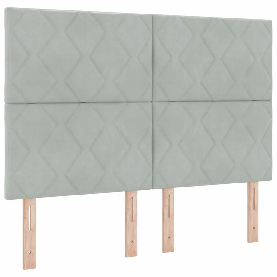 Tête de lit LED Gris clair 144 cm Velours - 2