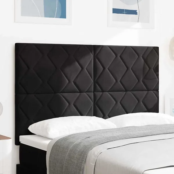 Tête de lit LED Noir 144 cm Velours