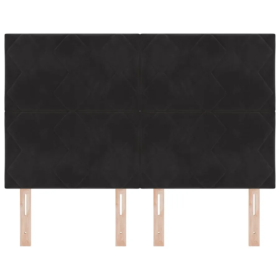 Tête de lit LED Noir 144 cm Velours - 5