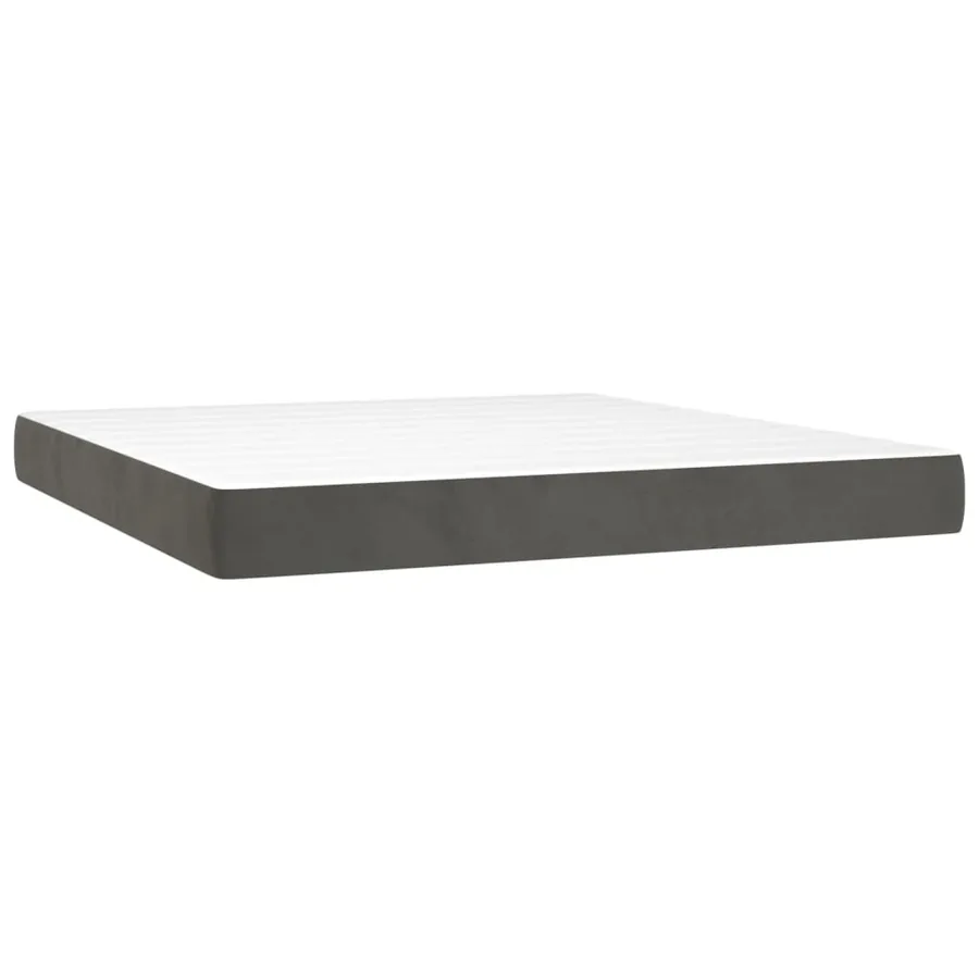 Sommier à lattes de lit et matelas Gris foncé 160x200cm Velours - 5