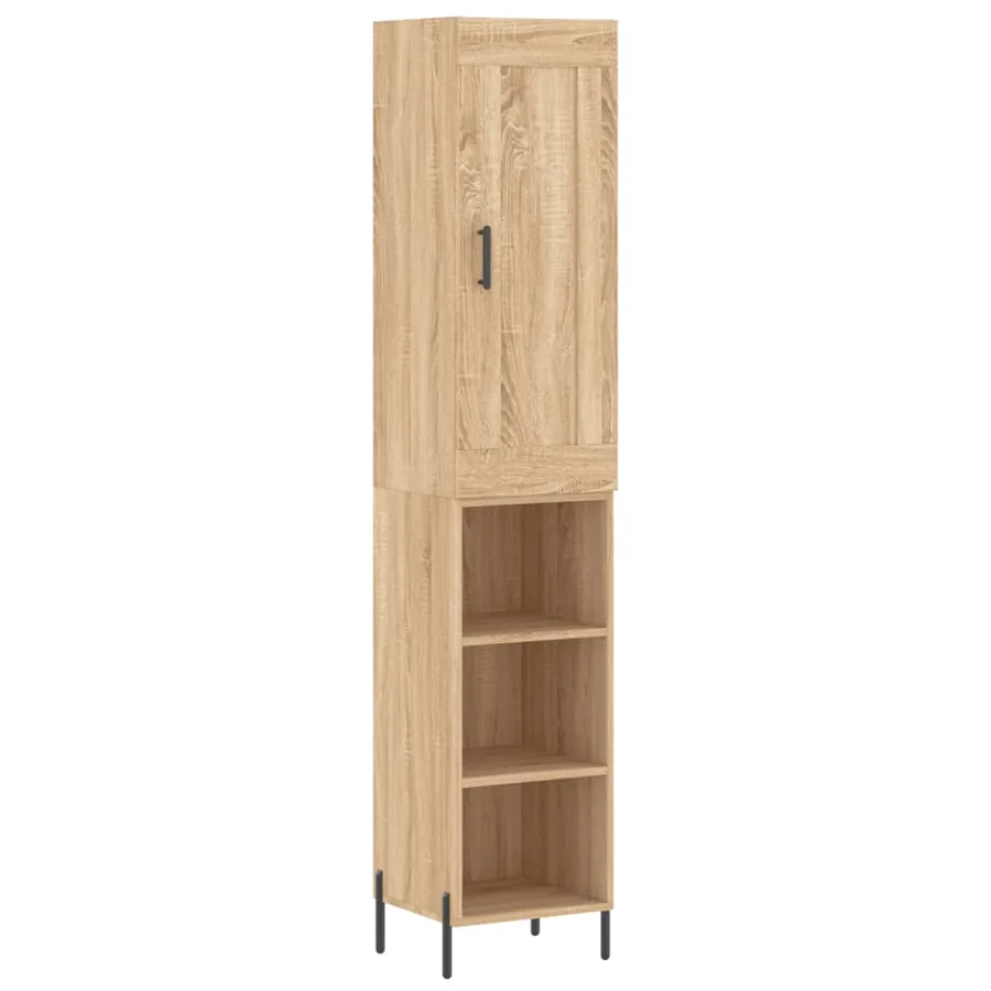 Buffet haut Chêne sonoma 34,5x34x180 cm Bois d'ingénierie - 2