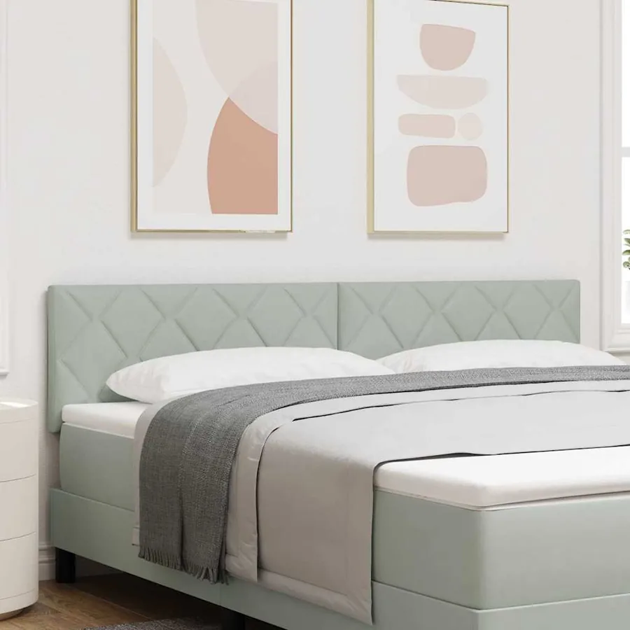 Tête de lit LED Gris clair 180 cm Velours