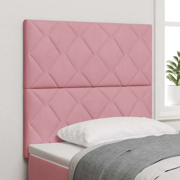 Tête de lit LED Rose 90 cm Velours