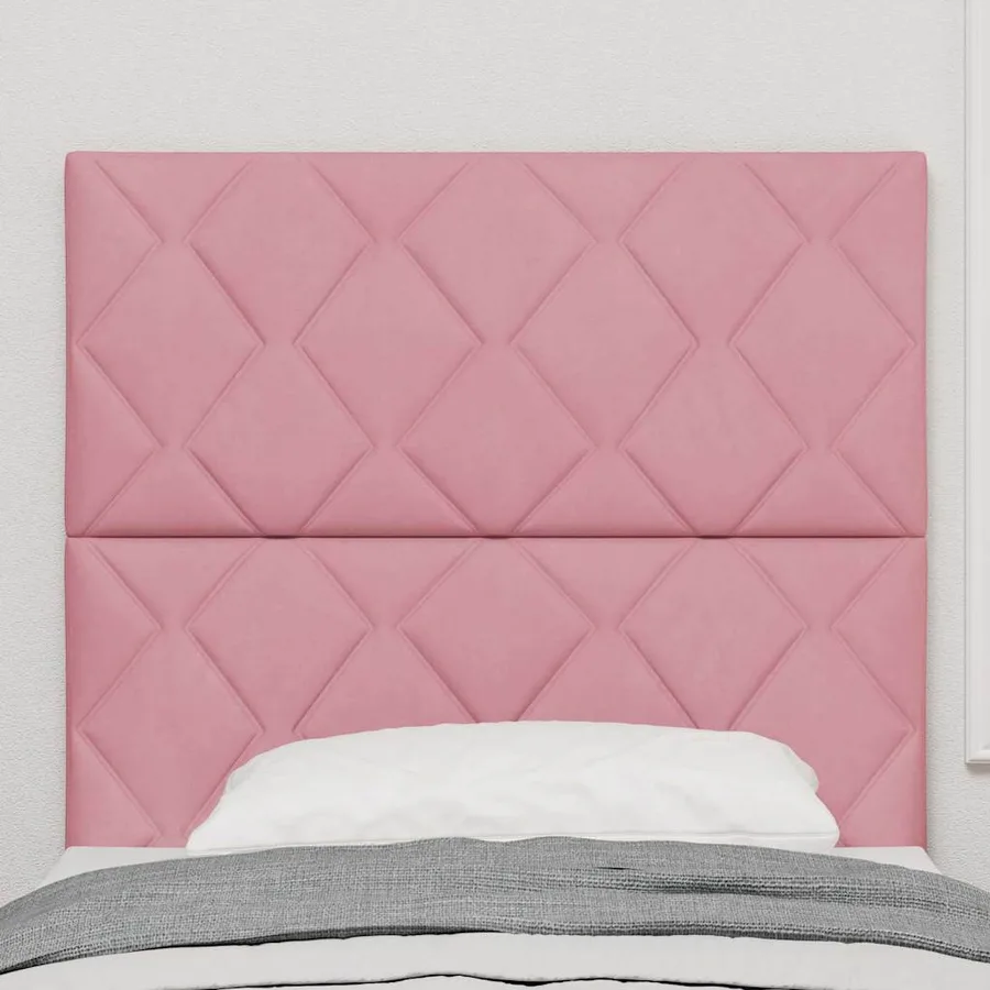 Tête de lit LED Rose 90 cm Velours - 3