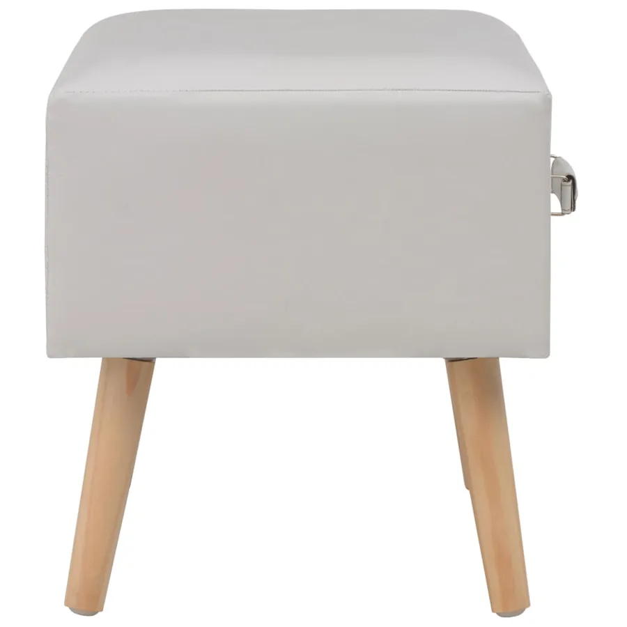 Table de chevet Blanc 40x35x40 cm Similicuir - 5