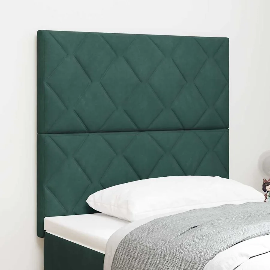 Tête de lit LED Vert foncé 90 cm Velours