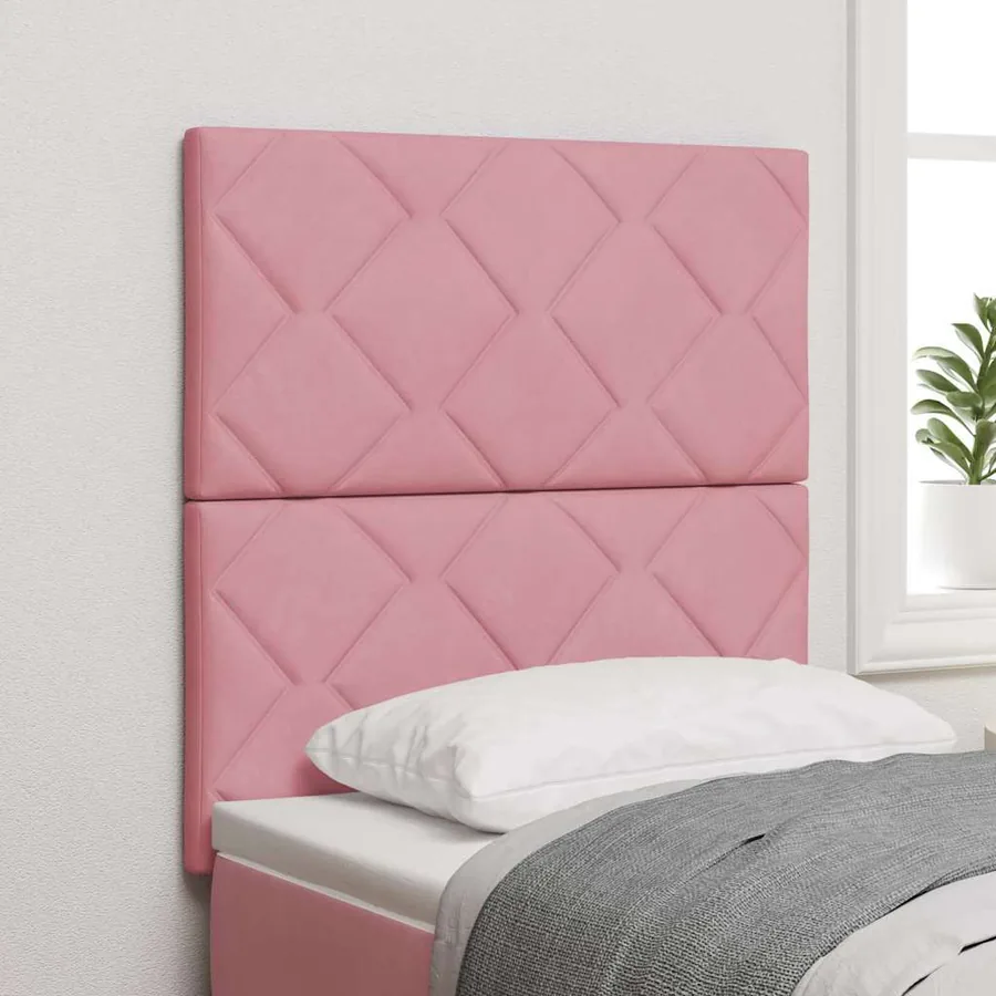 Tête de lit LED Rose 80 cm Velours