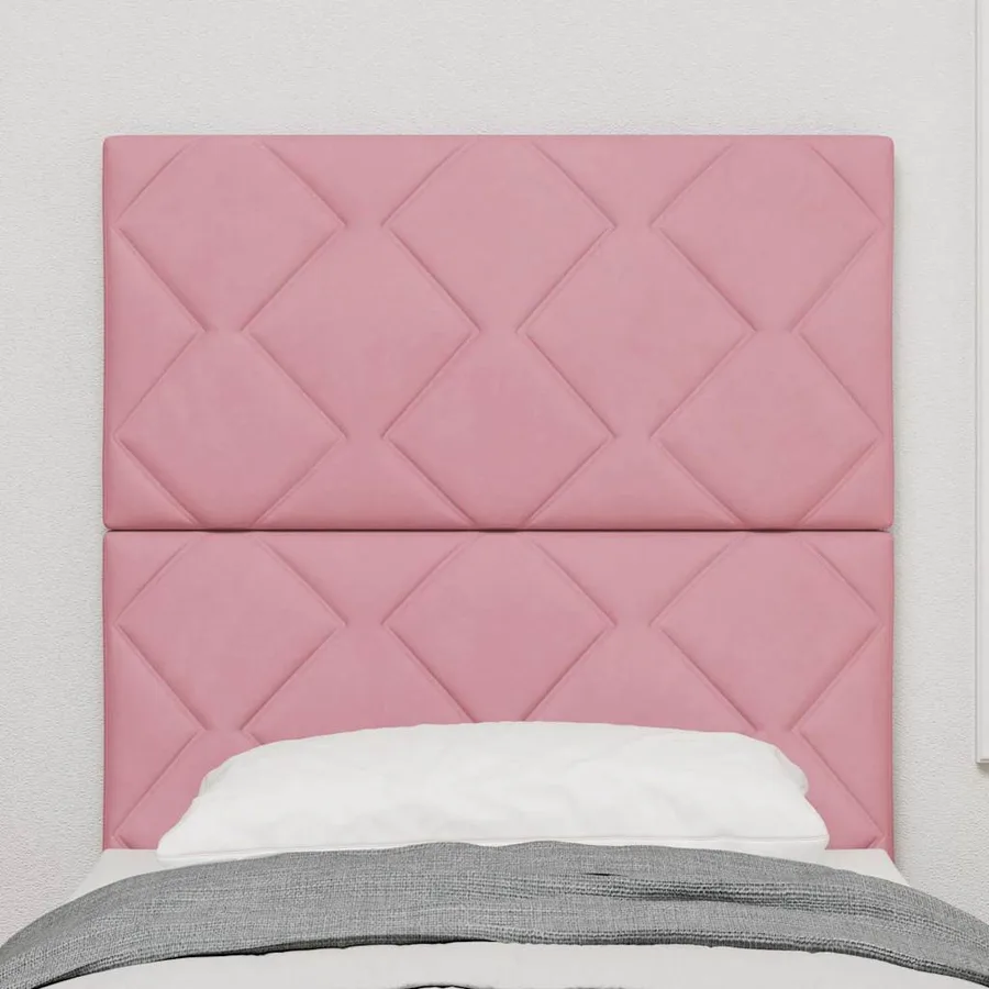 Tête de lit LED Rose 80 cm Velours - 3