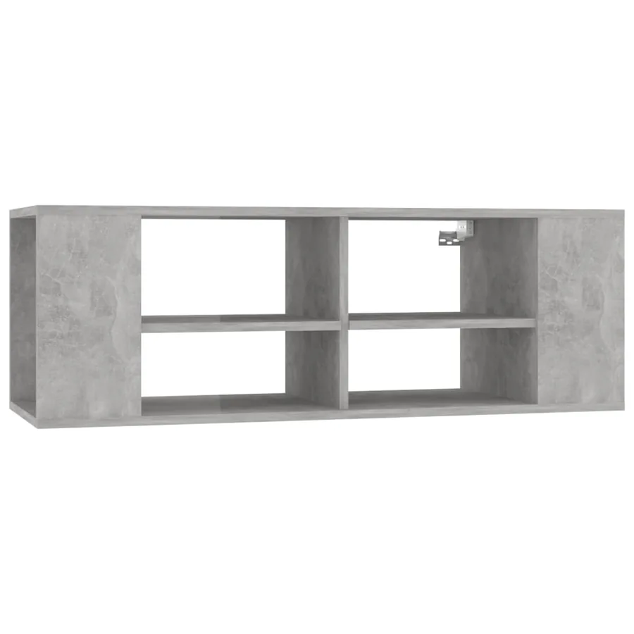 Meuble TV mural Gris béton 102x35x35 cm Bois d’ingénierie - 2