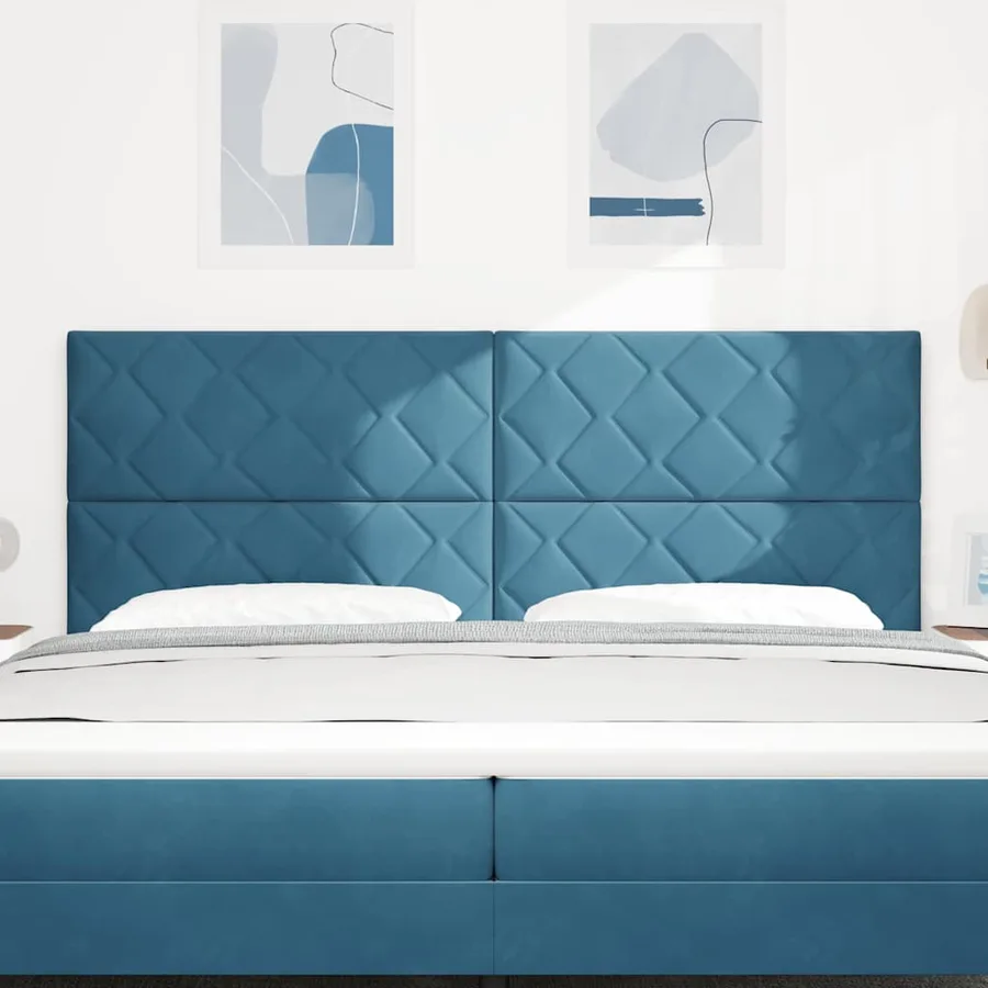 Tête de lit Bleu foncé 200 cm Velours - 3