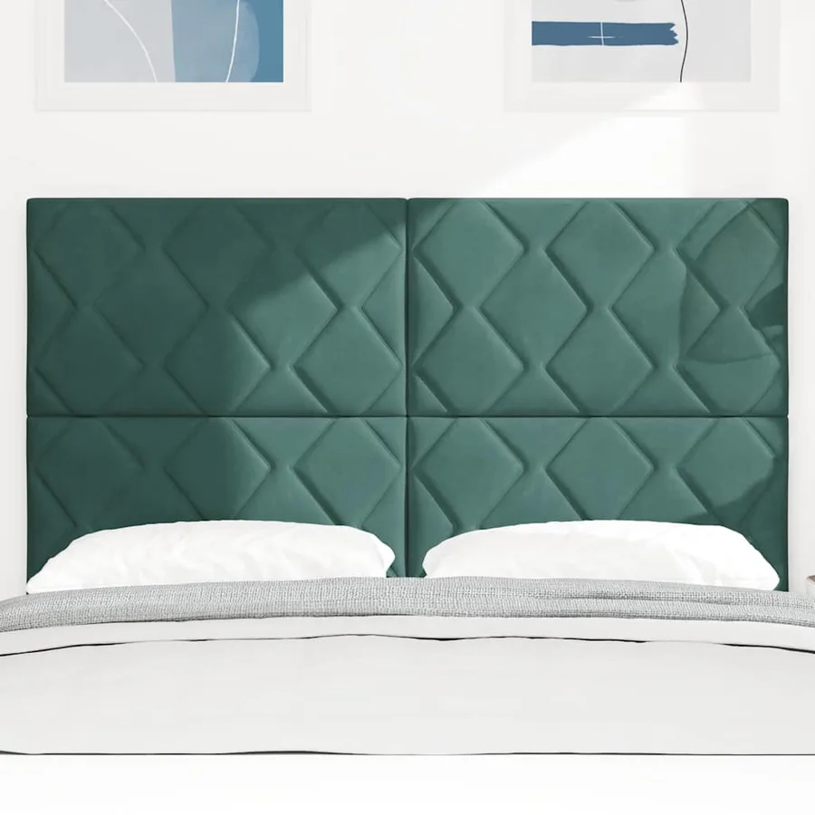 Tête de lit Vert foncé 144 cm Velours - 3