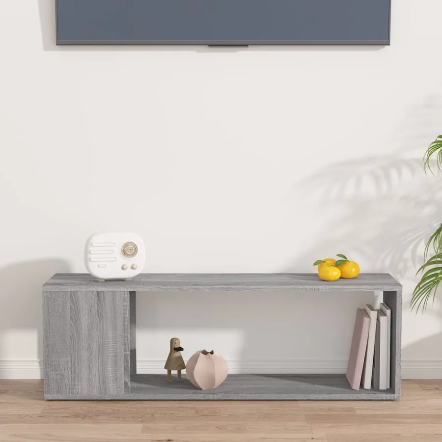 Meuble TV Sonoma gris 100x24x32 cm Bois d'ingénierie - 3