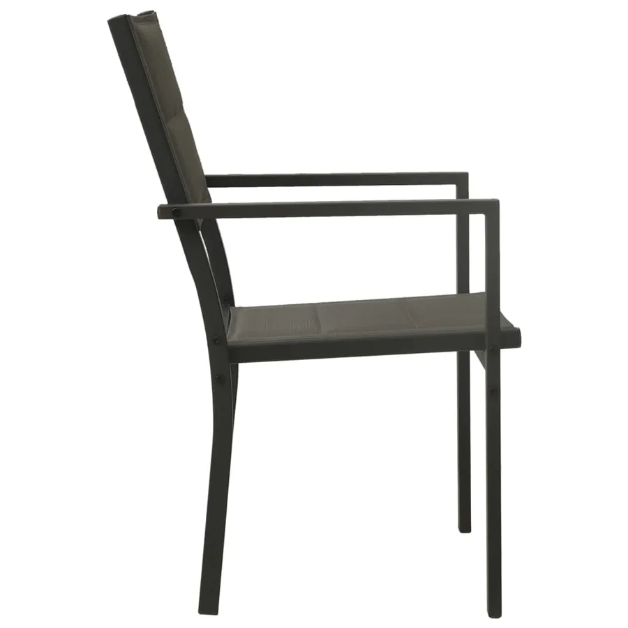 Chaises de jardin lot de 2 Textilène acier Gris et anthracite - 4