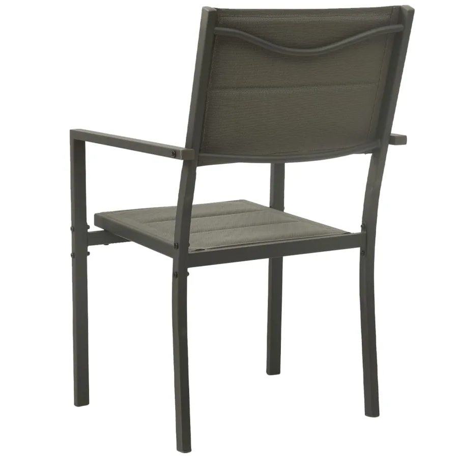 Chaises de jardin lot de 2 Textilène acier Gris et anthracite - 5