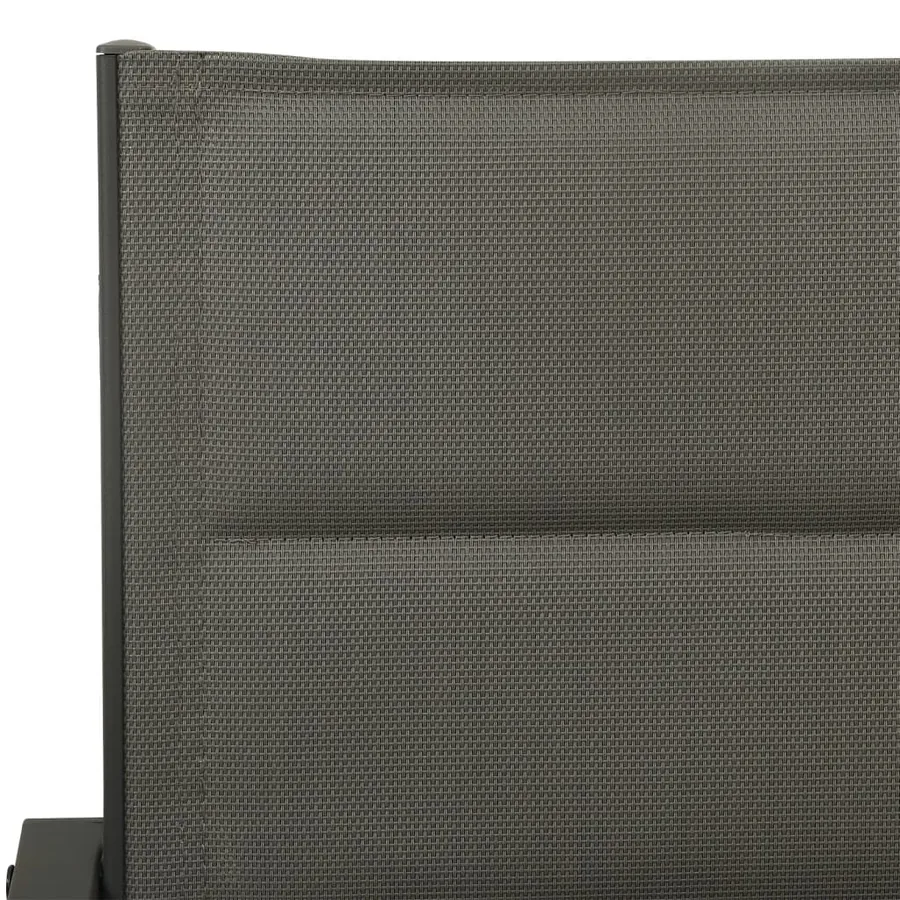 Chaises de jardin lot de 2 Textilène acier Gris et anthracite - 6