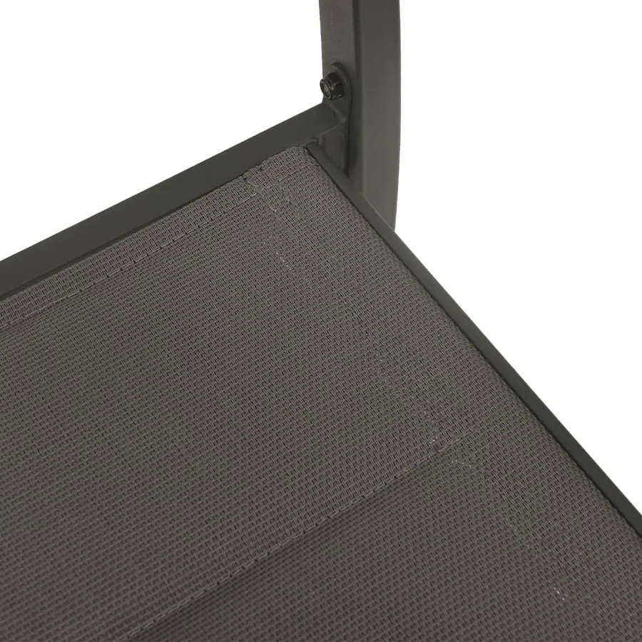 Chaises de jardin lot de 2 Textilène acier Gris et anthracite - 7