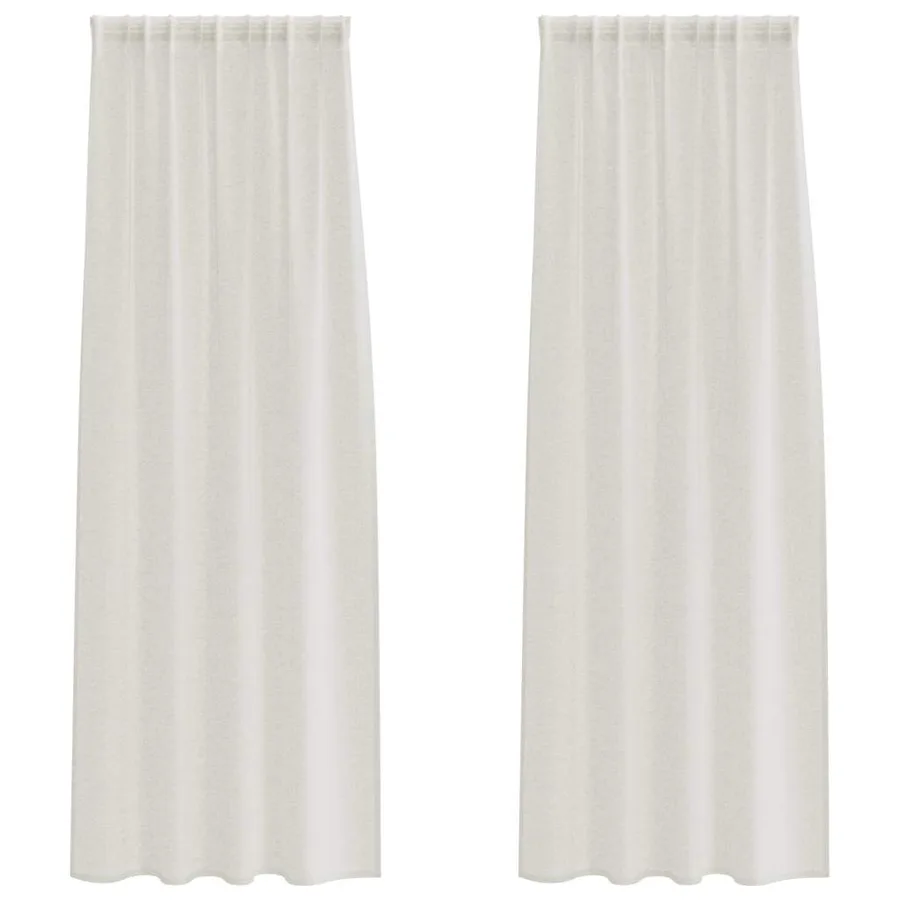 Rideau en Voile 2 pcs Crème 245 x 140 cm Polyester - 2