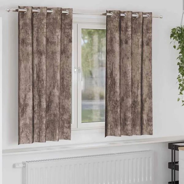 Rideaux en velours 2 pcs Cappuccino 175 x 140 cm Velours