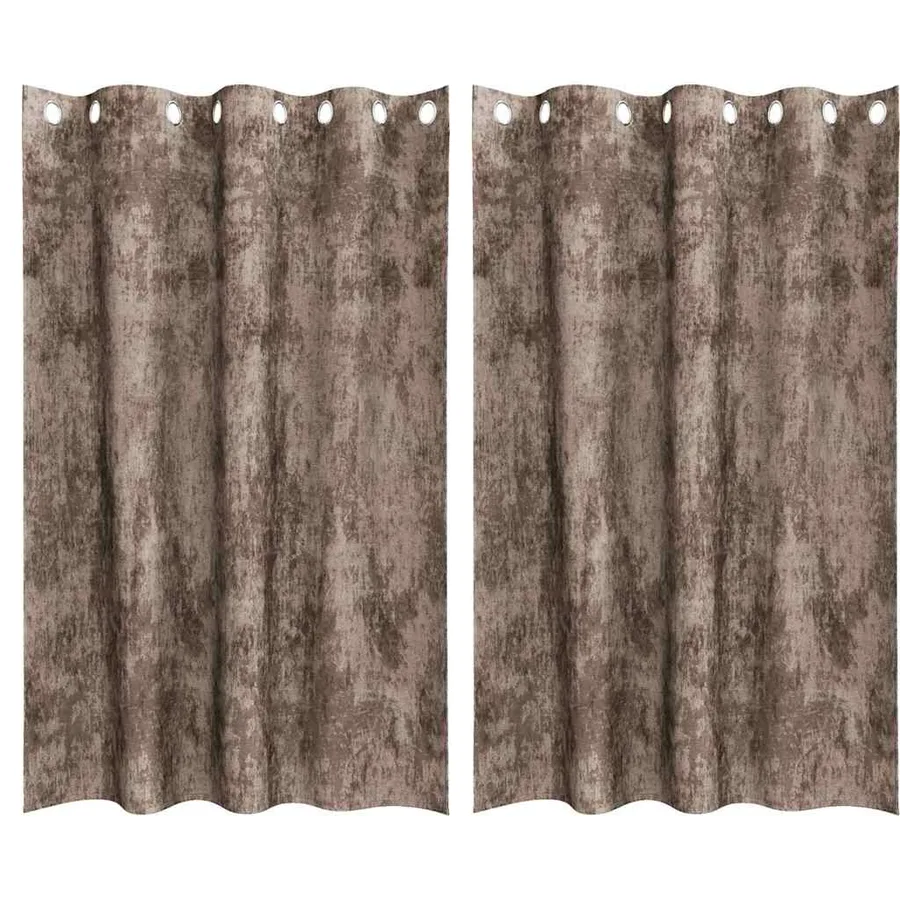 Rideaux en velours 2 pcs Cappuccino 175 x 140 cm Velours - 2