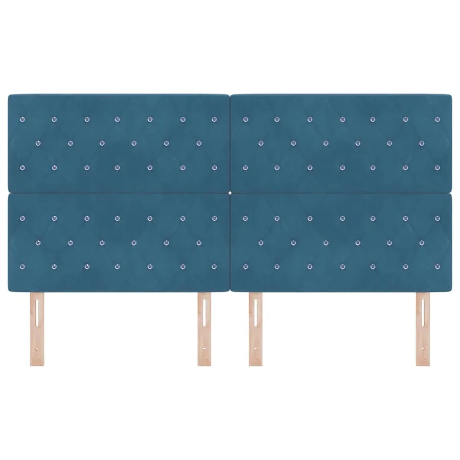 Tête de lit LED avec bandes LED Bleu foncé 180 cm Velours - 5