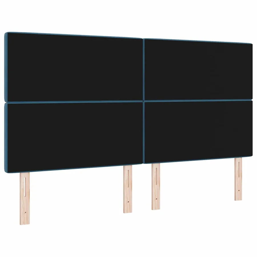 Tête de lit LED avec bandes LED Bleu foncé 180 cm Velours - 7