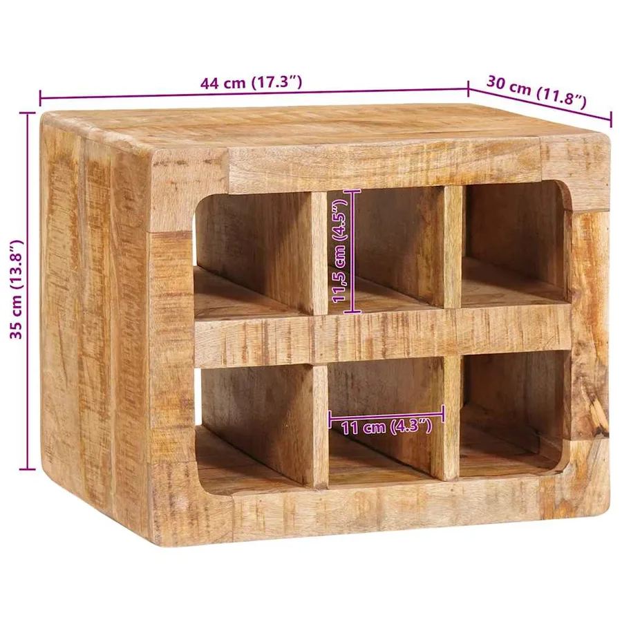 Étagère à vin Marron 44 x 30 x 35 cm Bois de mangue massif - 11