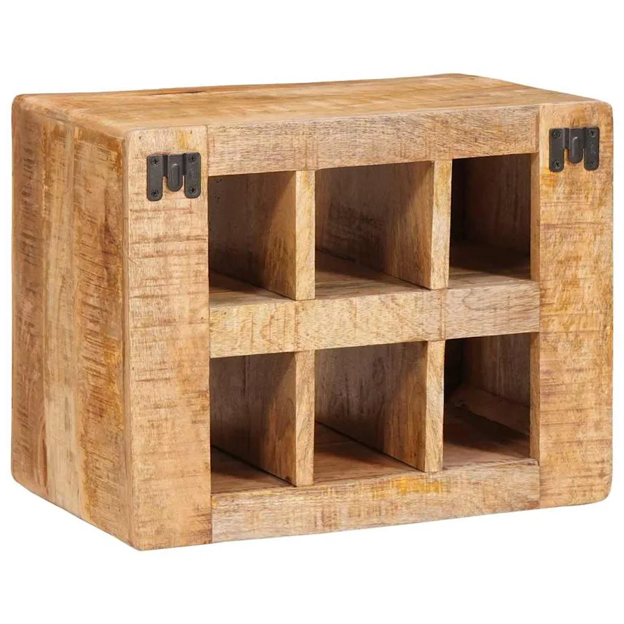 Étagère à vin Marron 44 x 30 x 35 cm Bois de mangue massif - 6