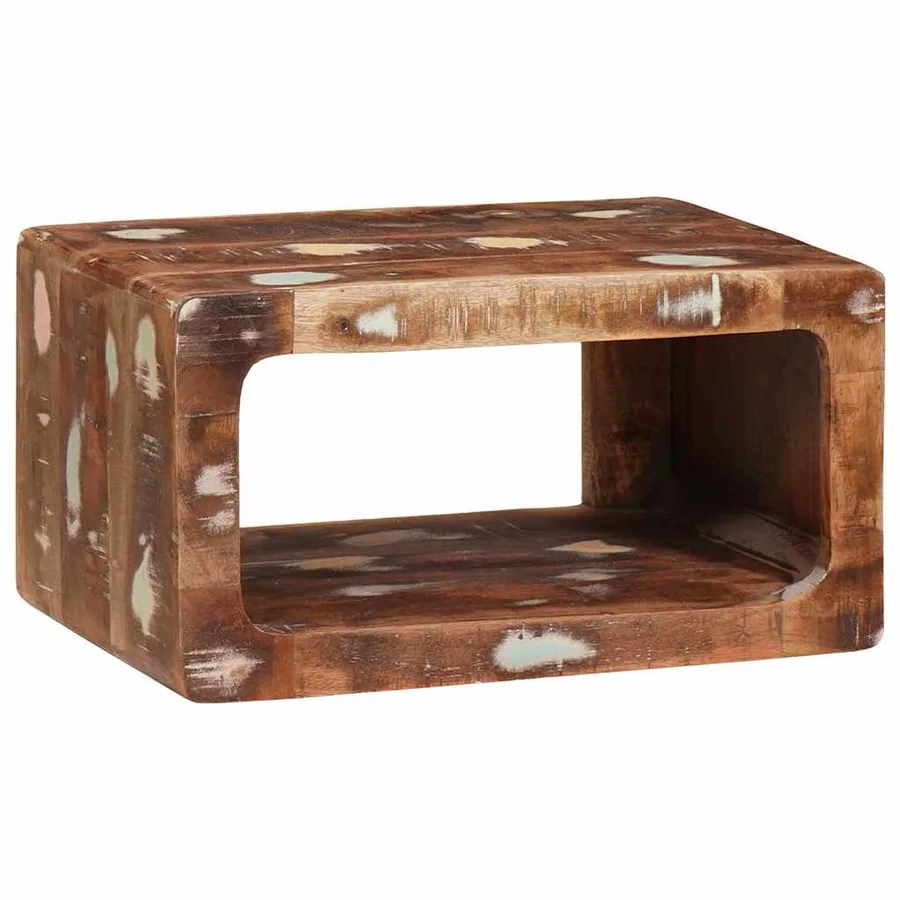 Table de chevet Marron 45 x 30 x 24 cm Bois Recyclé Solide - 2