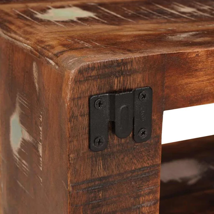 Table de chevet Marron 45 x 30 x 24 cm Bois Recyclé Solide - 9