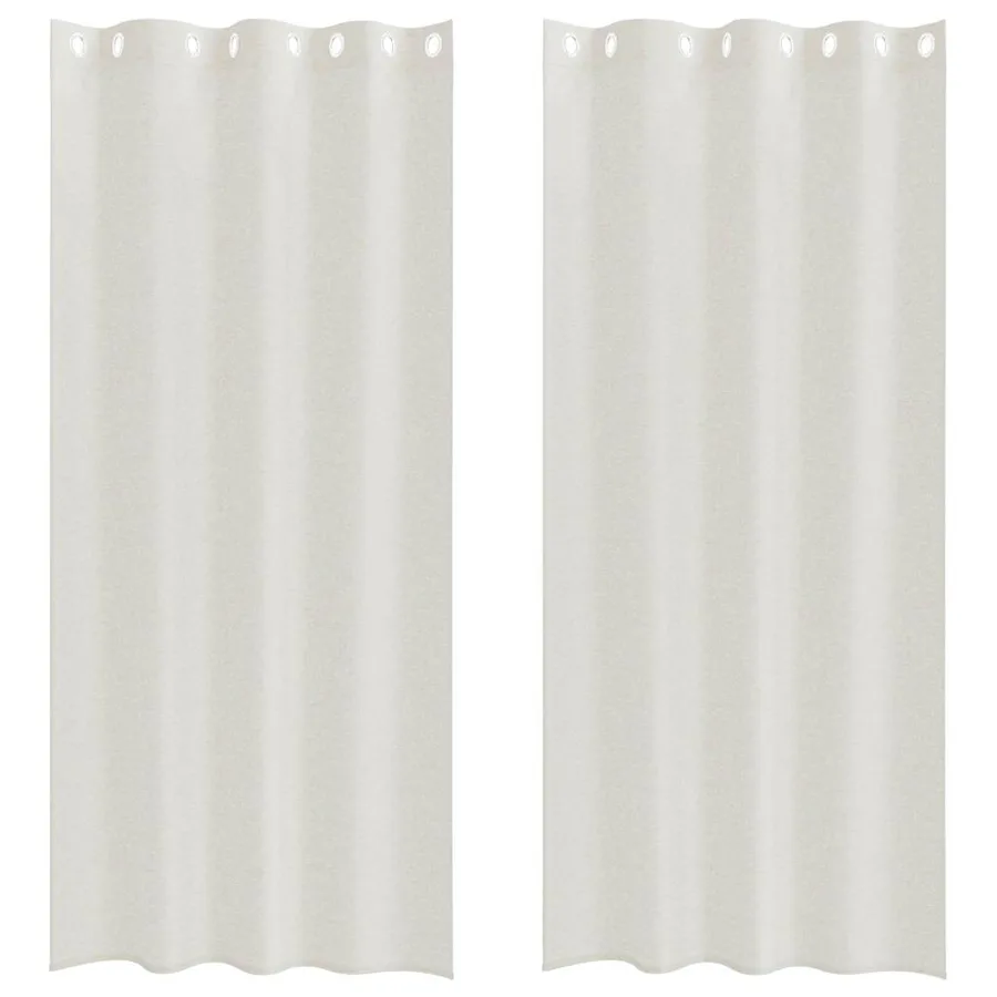 Rideau en Voile 2 pcs Crème 260 x 140 cm Polyester - 2