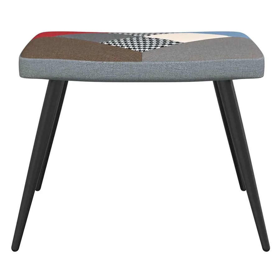 Chaise de relaxation avec tabouret Patchwork Tissu - 7
