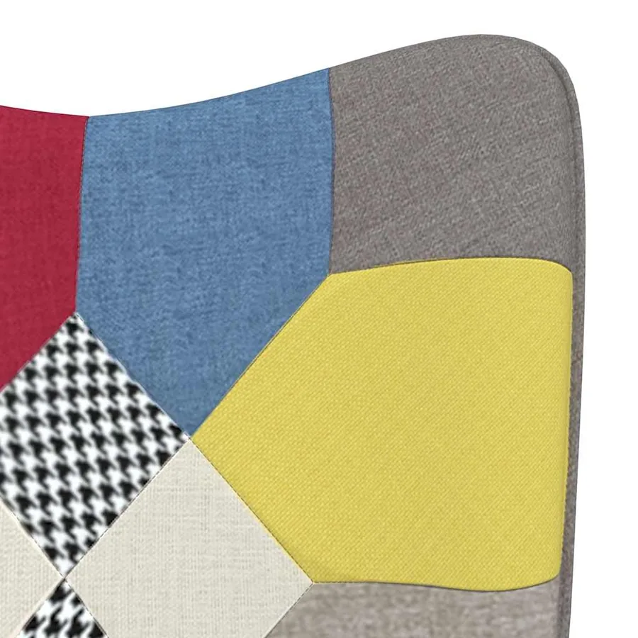 Chaise de relaxation avec tabouret Patchwork Tissu - 8