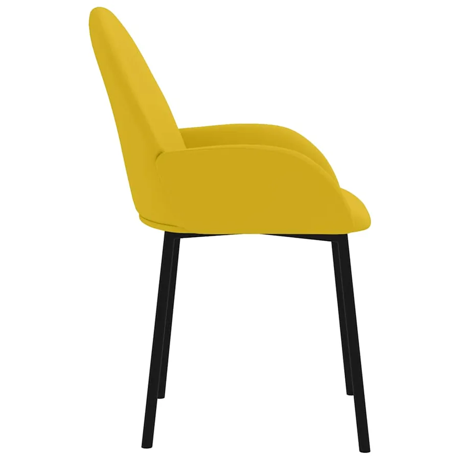 Chaises à manger lot de 2 Jaune Velours - 5