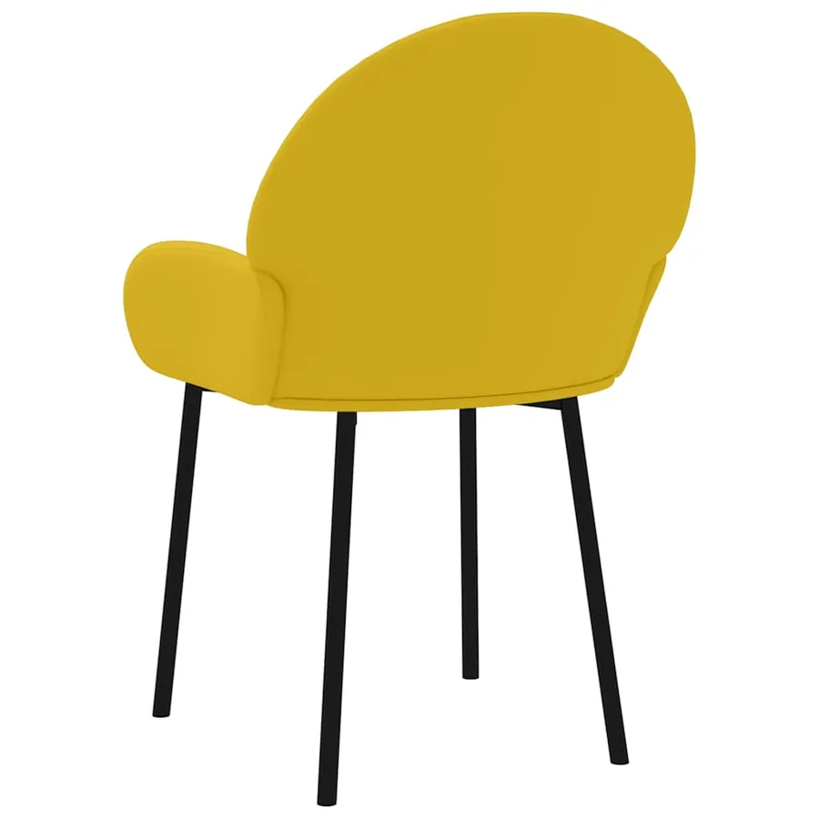 Chaises à manger lot de 2 Jaune Velours - 6