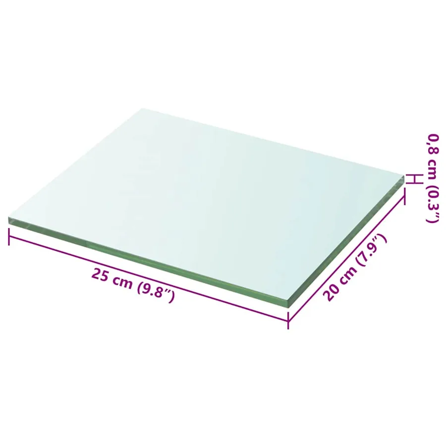 Panneaux d'étagère 2 pcs Verre Transparent 20 x 25 cm - 4