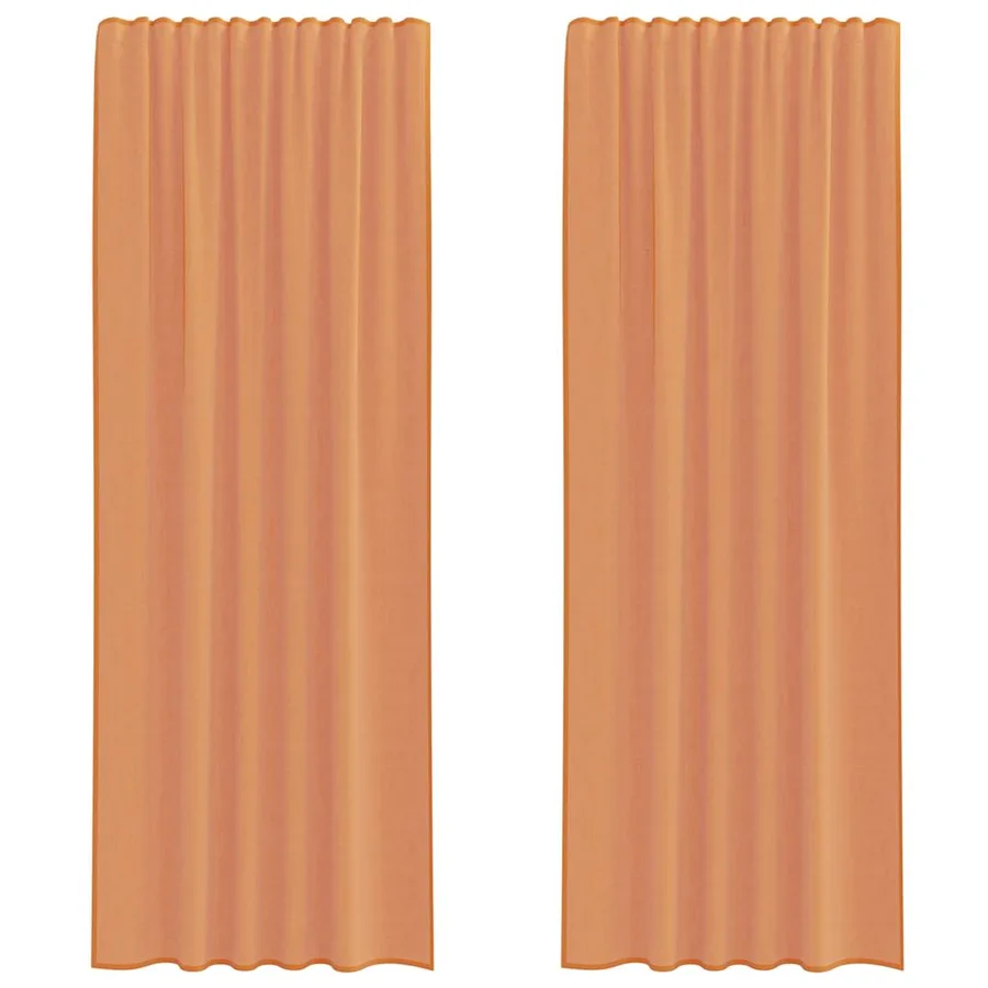 Rideaux en voile à œillets 2 pcs couleur terre cuite - 2