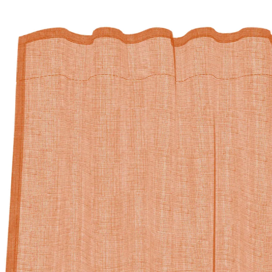 Rideaux en voile à œillets 2 pcs couleur terre cuite - 6