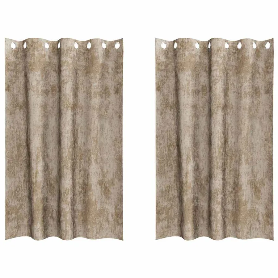 Rideaux en velours 2 pcs Champagne 175 x 140 cm Velours - 2