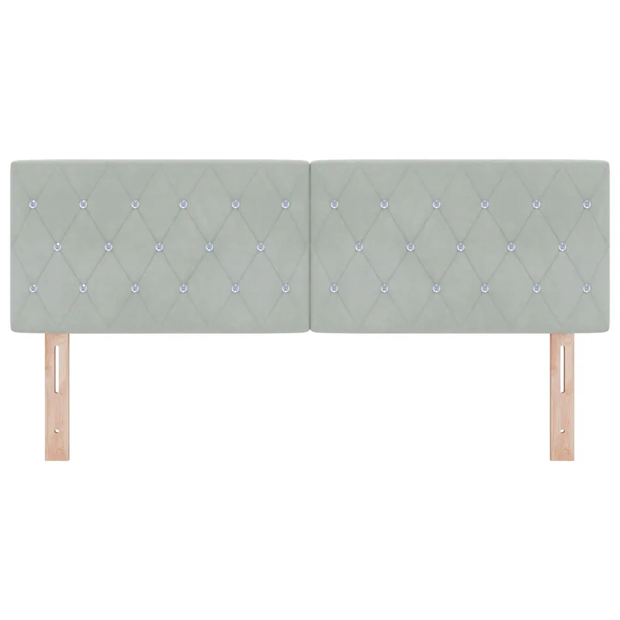 Tête de lit Gris clair 144 cm Velours - 2