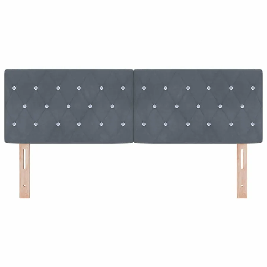 Tête de lit LED avec bandes LED Gris foncé 160 cm Velours - 5