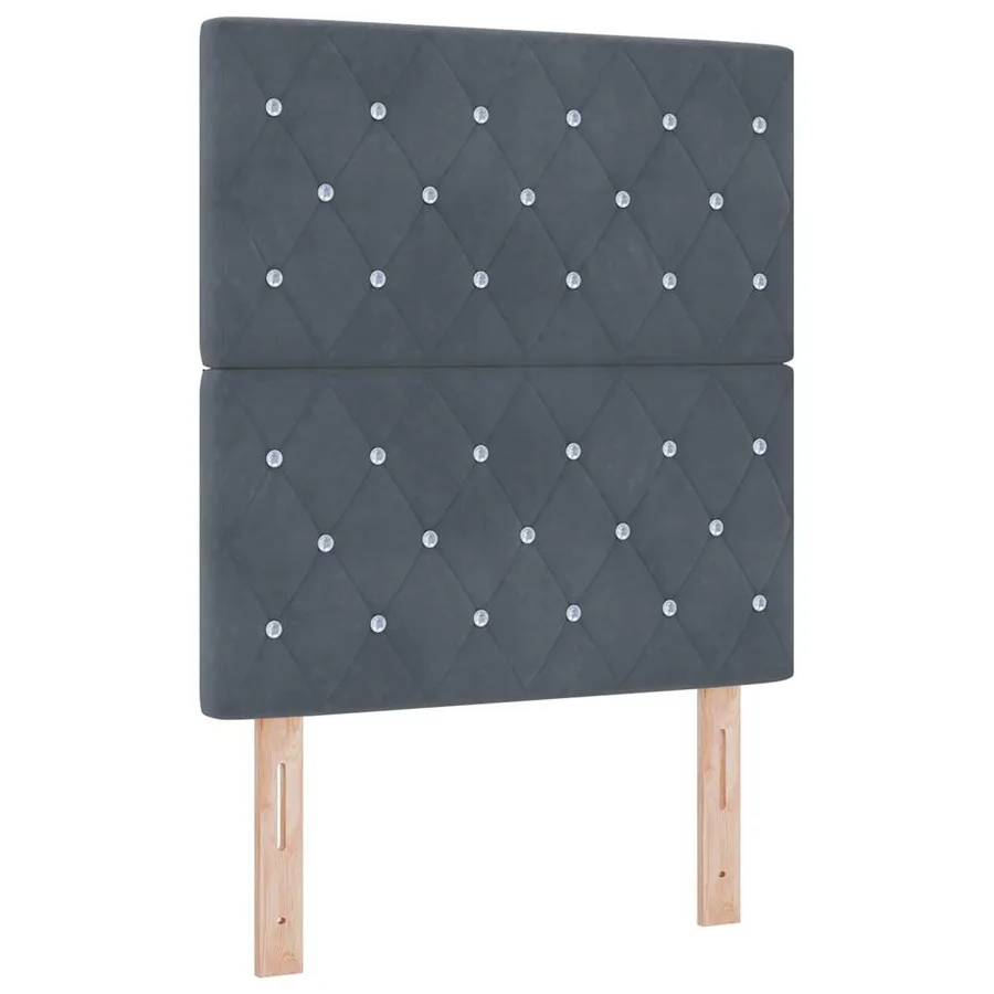 Tête de lit LED avec bandes LED Gris foncé 80 cm Velours - 2