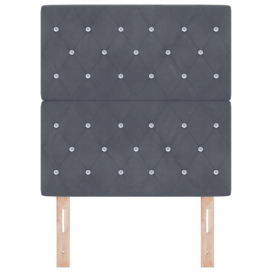 Tête de lit LED avec bandes LED Gris foncé 80 cm Velours - 5
