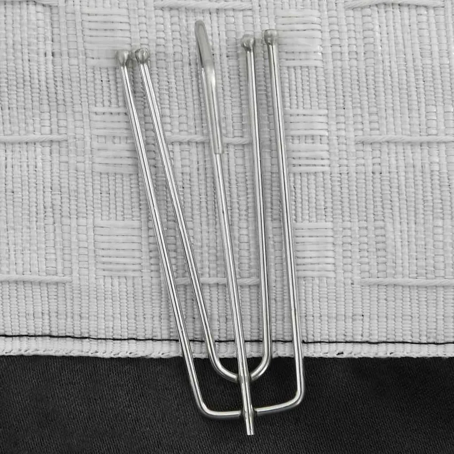 Rideaux occultants aspect lin crochet 2pcs Anthracite 140x245cm - 3