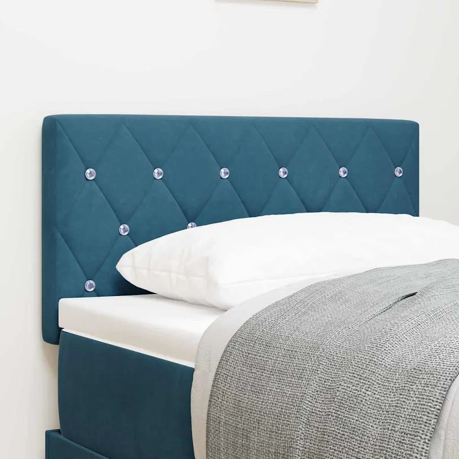 Tête de lit LED avec bandes LED Bleu foncé 80 cm Velours