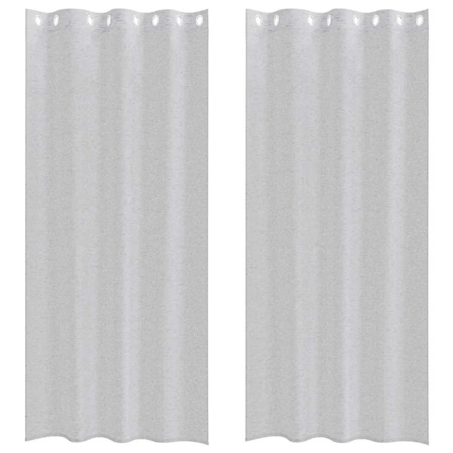 Rideau en Voile 2 pcs Gris clair 260 x 140 cm Polyester - 2
