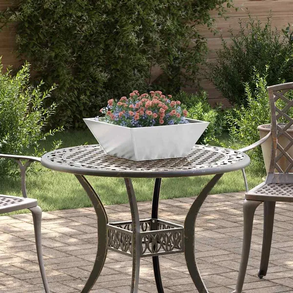 Cache-pot de jardin Argent 40 x 40 x 15 cm Acier inoxydable