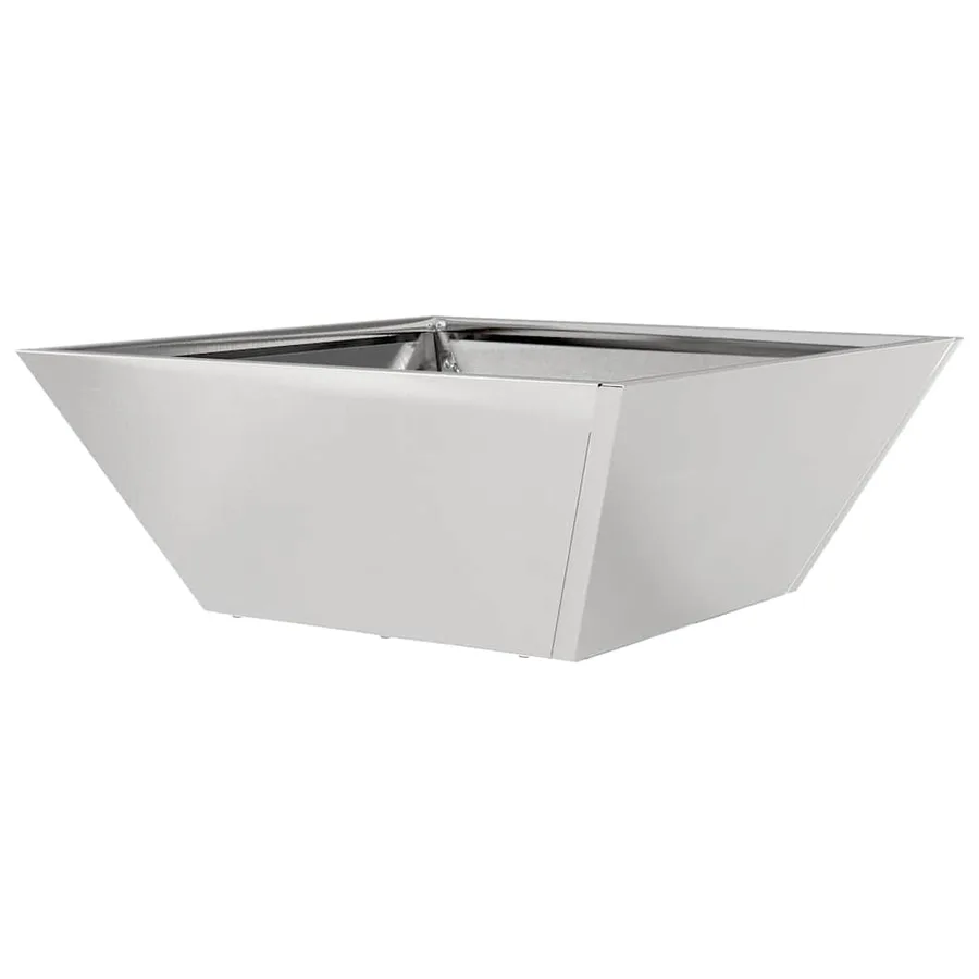 Cache-pot de jardin Argent 40 x 40 x 15 cm Acier inoxydable - 7