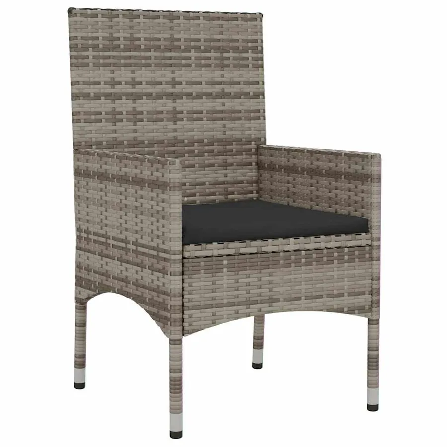 Salon de jardin 6 pcs avec coussins Gris Résine tressée - 10